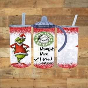 Original Grinch 12oz Grow with me sippy cup tumbler, “ I Tried (Most Days)